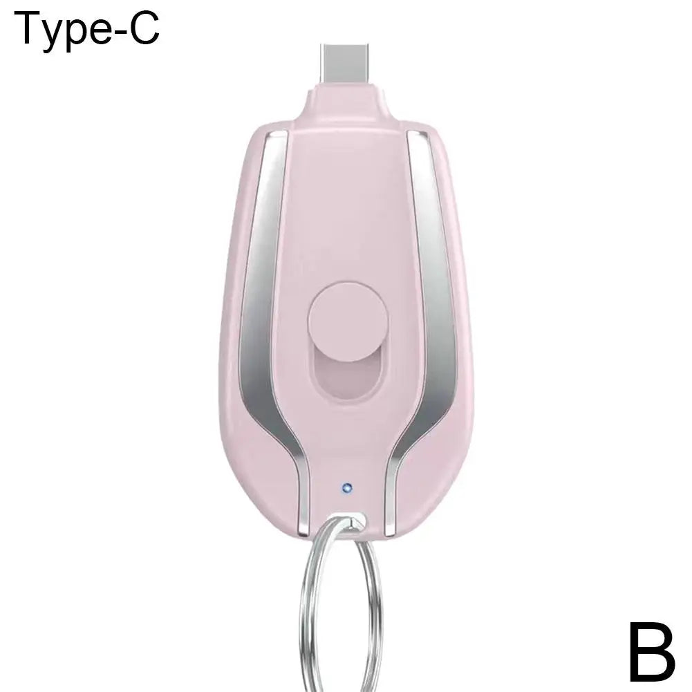 🔋 Mini Power Bank Type-C 1500mAh – Porta-chaves