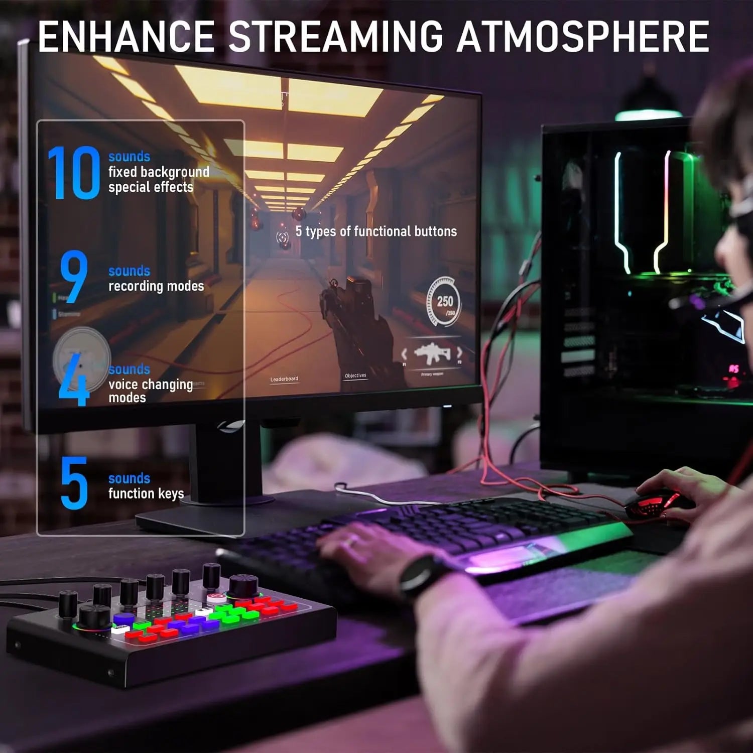 F009 Live Sound Card + Microfone BM800