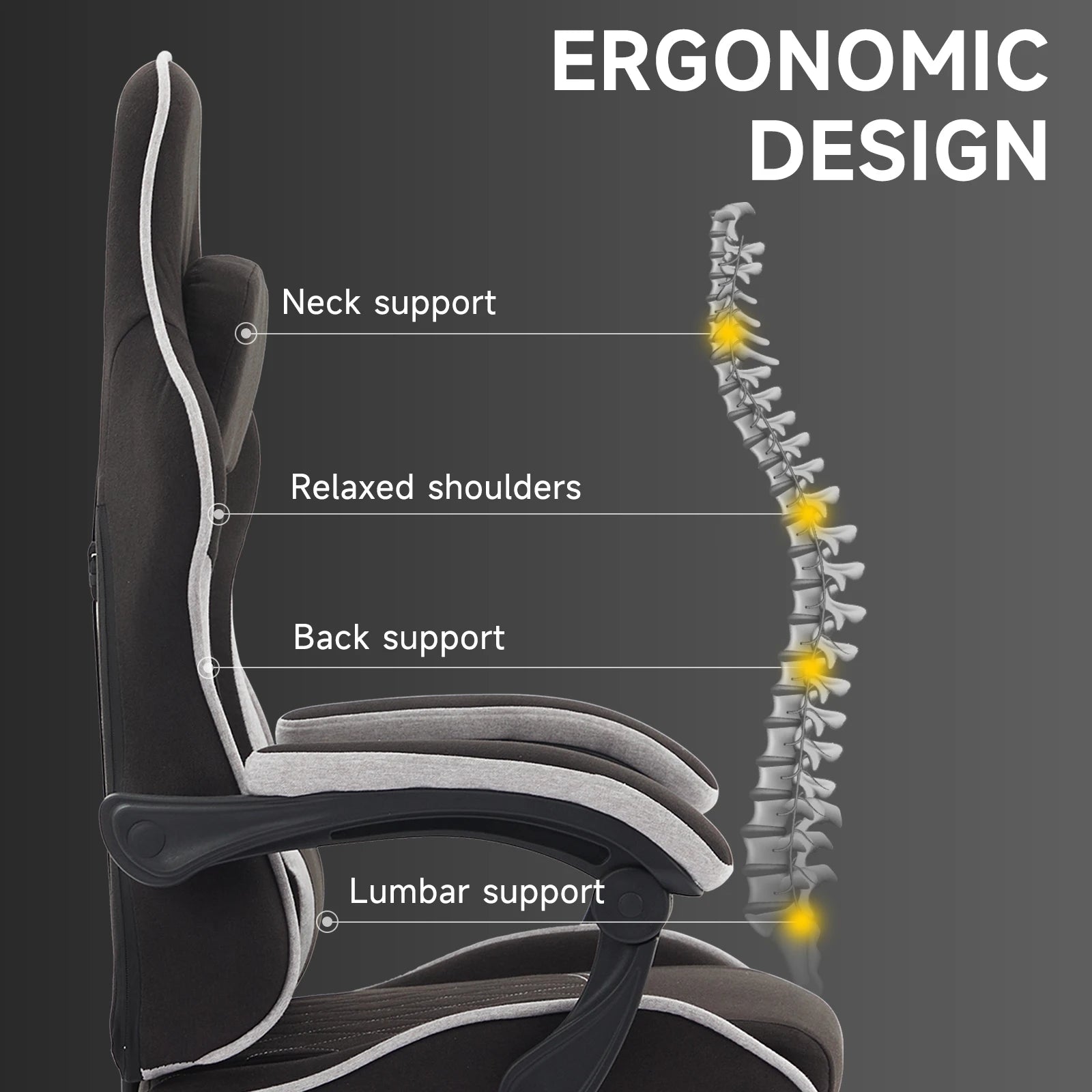 Gaming Chair Ergonômica com Apoio para os Pés