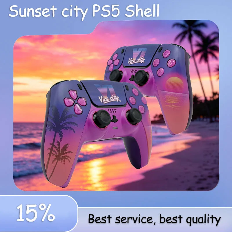 Sunset City — Capa Personalizada para Comando PS5 DualSense