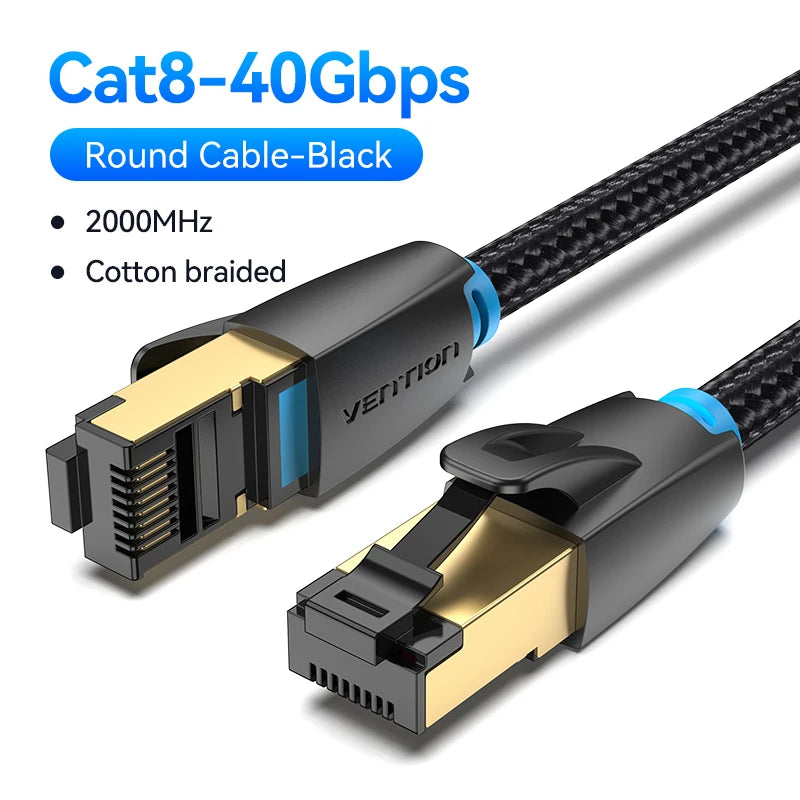 ⚡ Vention CAT8 Ethernet Cable – Velocidade Máxima e Estabilidade Profissional