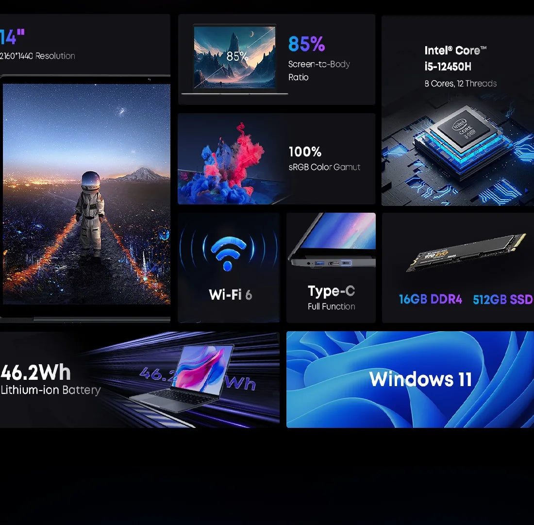 CHUWI CoreBook X – Potência Profissional em Formato Compacto