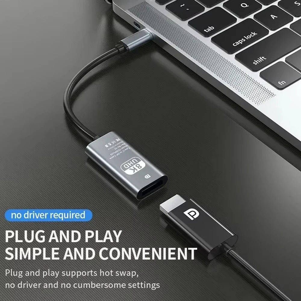 Cabo USB-C para HDMI 8K/4K 60Hz — Liga o Teu Ecrã ao Próximo Nível 🎮🖥️