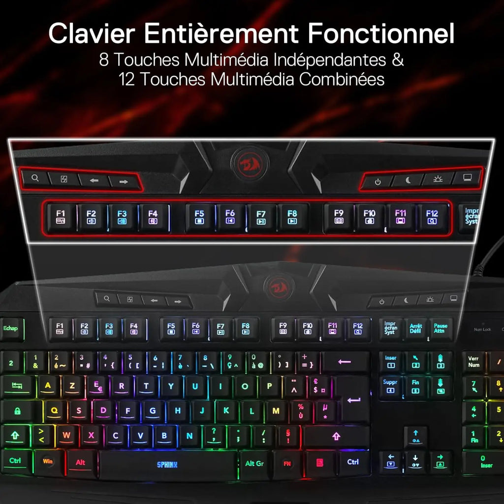 Redragon K503 AZERTY – Teclado Gamer RGB com Conforto e Precisão