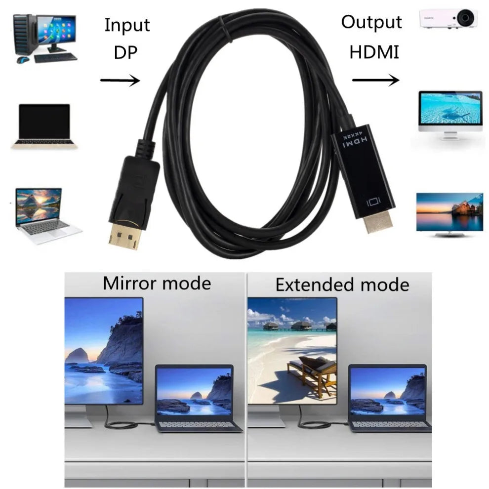 CABO DISPLAYPORT PARA HDMI 4K – IMAGEM ULTRA HD SEM TRAVAMENTOS!
