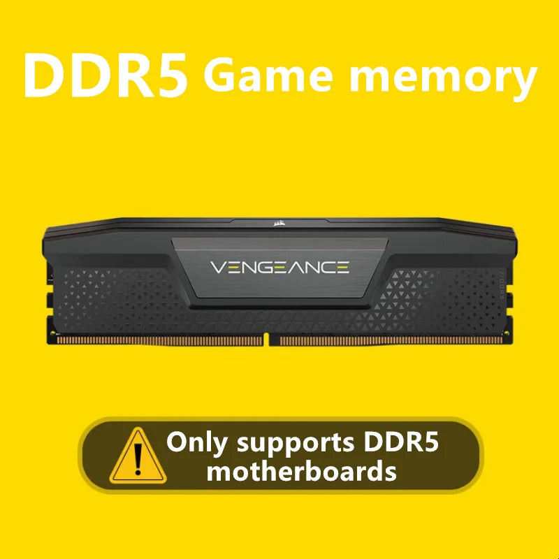 Memória CORSAIR DDR5 VENGEANCE – 16GB e 32GB para Desktop, Frequências de 5200MHz a 6400MHz