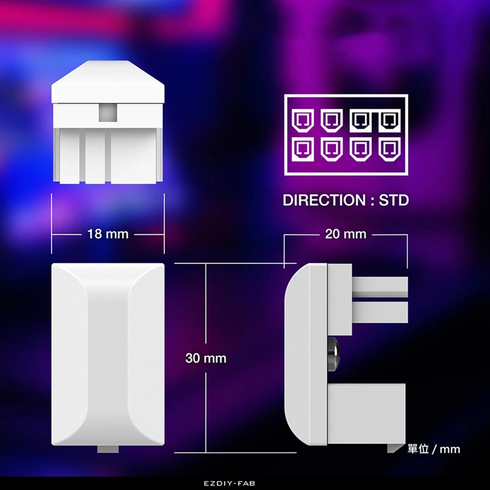 APWIKOGER ATX 8 Pin Female to Male 180 Degree Angled Connector Adapte 