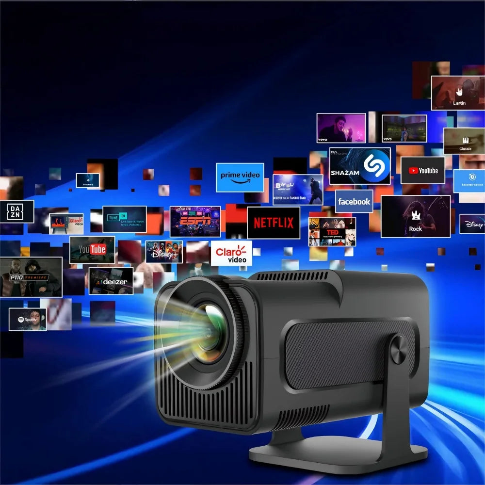 🎮🎥 PROJETOR LED 4K PORTÁTIL + 2 CONTROLES SEM FIO + ANDROID + WI-FI