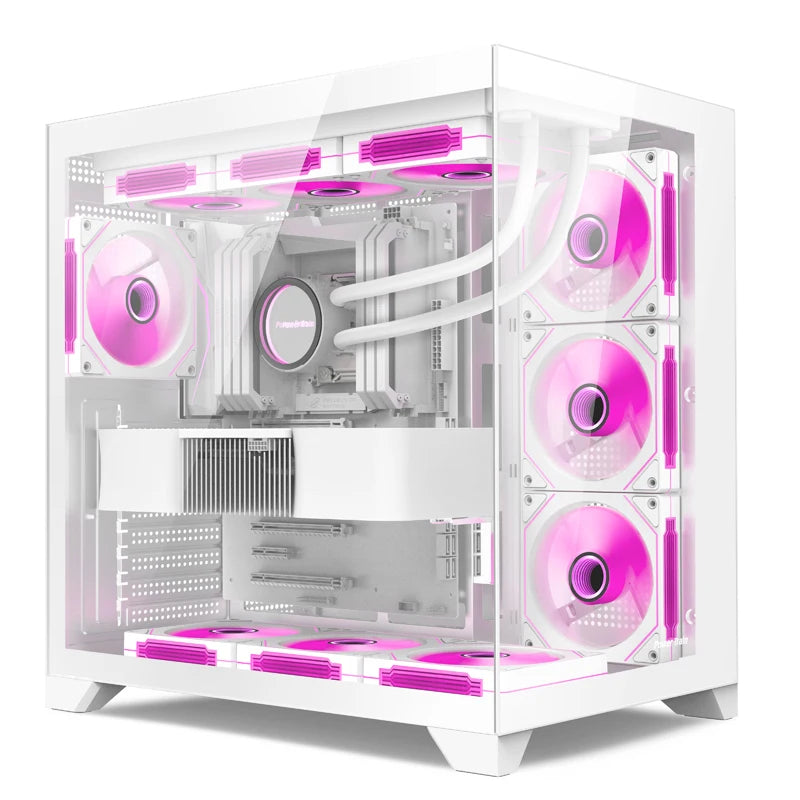 Power Train Dreamland PRO – Gabinete Gamer ATX com Vidro Duplo e Refrigeração Líquida