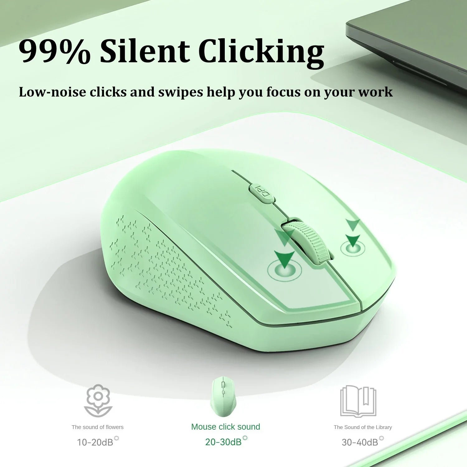 Mouse Bluetooth 5.2 + 2.4G Sem Fio Recarregável,