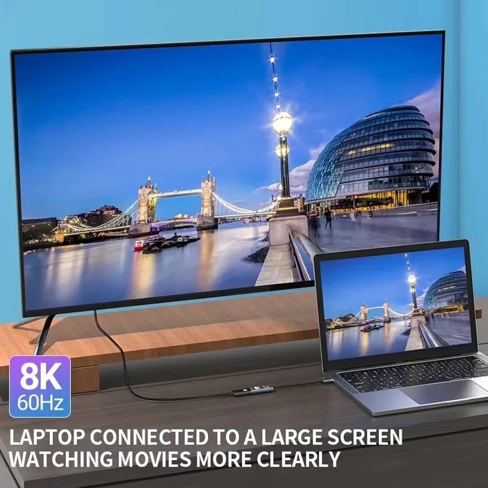 Cabo USB-C para HDMI 8K/4K 60Hz — Liga o Teu Ecrã ao Próximo Nível 🎮🖥️
