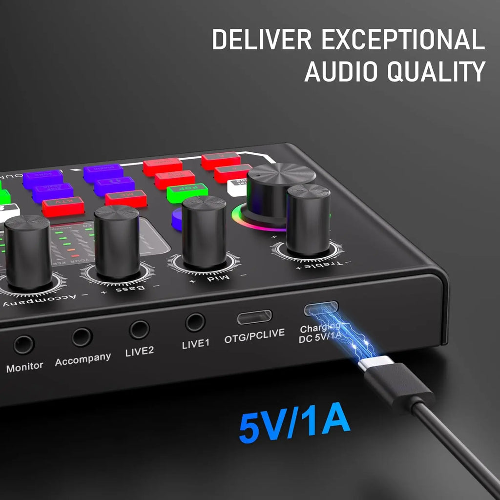 F009 Live Sound Card + Microfone BM800