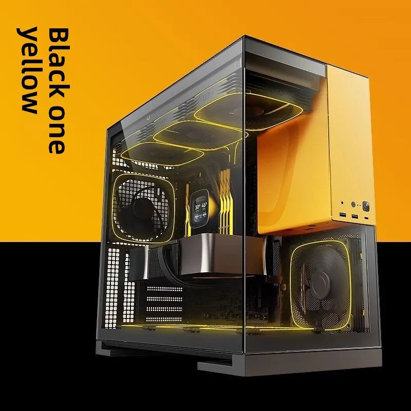 Gaming Case Model 5 with 2K Secondary Screen – EATX, Tempered Glass, Water Cooler Support