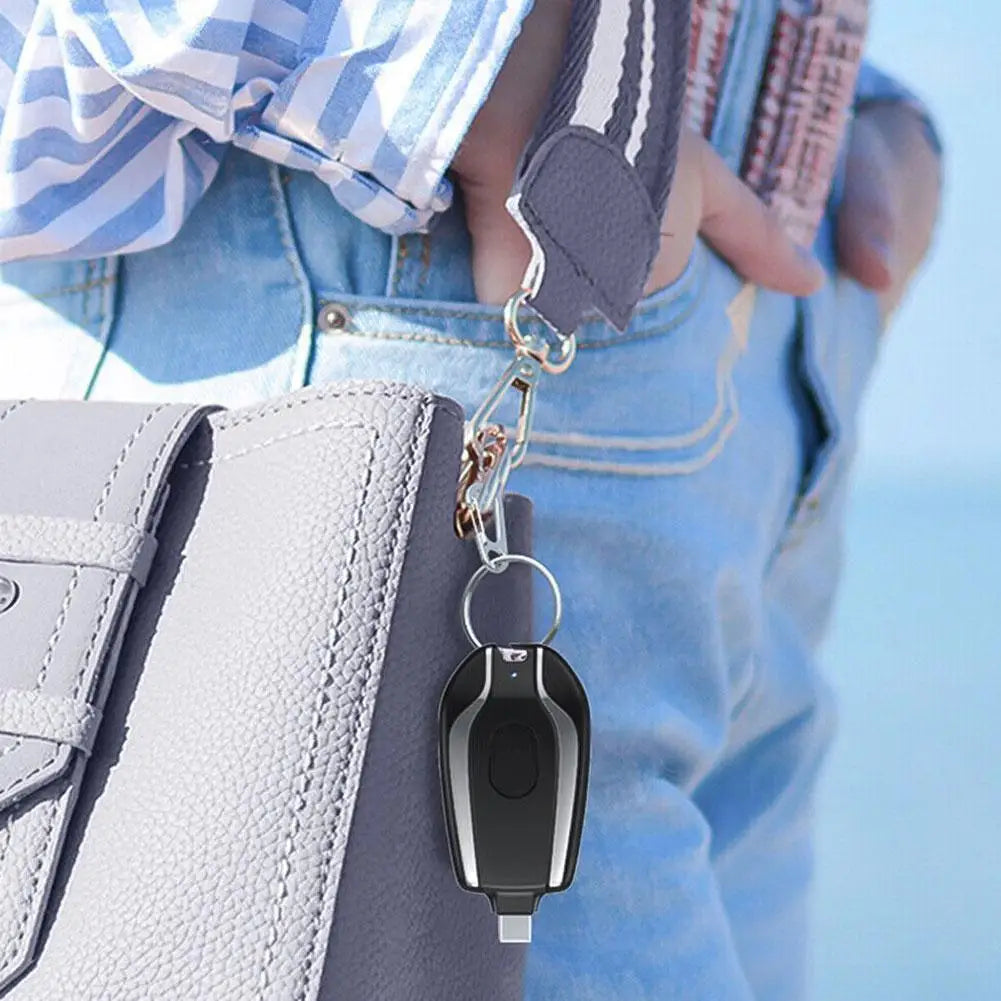 🔋 Mini Power Bank Type-C 1500mAh – Porta-chaves