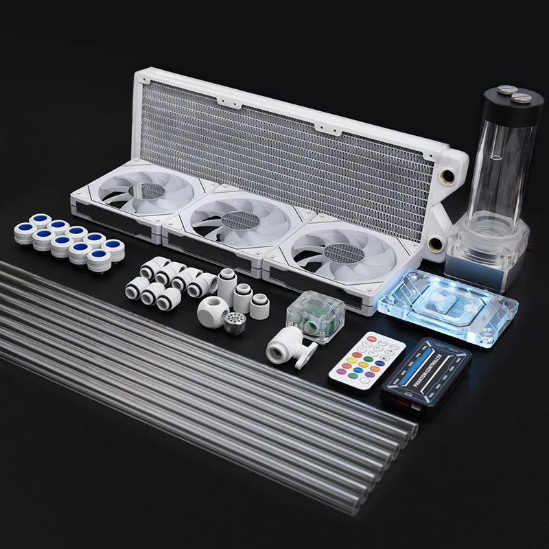 ❄️ SysCooling White 360mm Water Cooling Kit – Potência, Estilo e Desempenho em Cada Gota