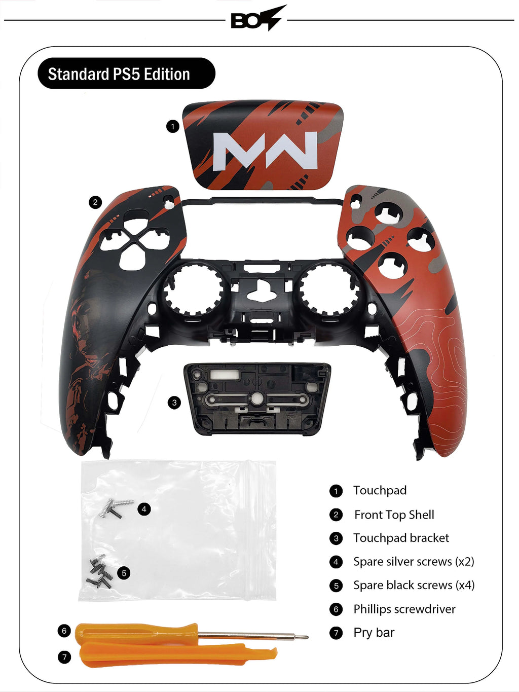 BO5 Call of Duty Front Shell for PS5 