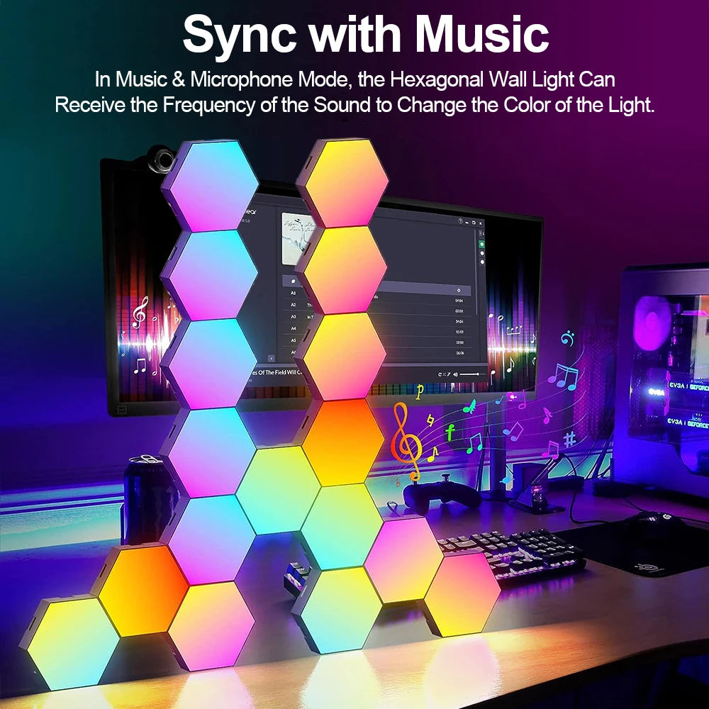 RGB HEXAGONAL WALL LIGHT