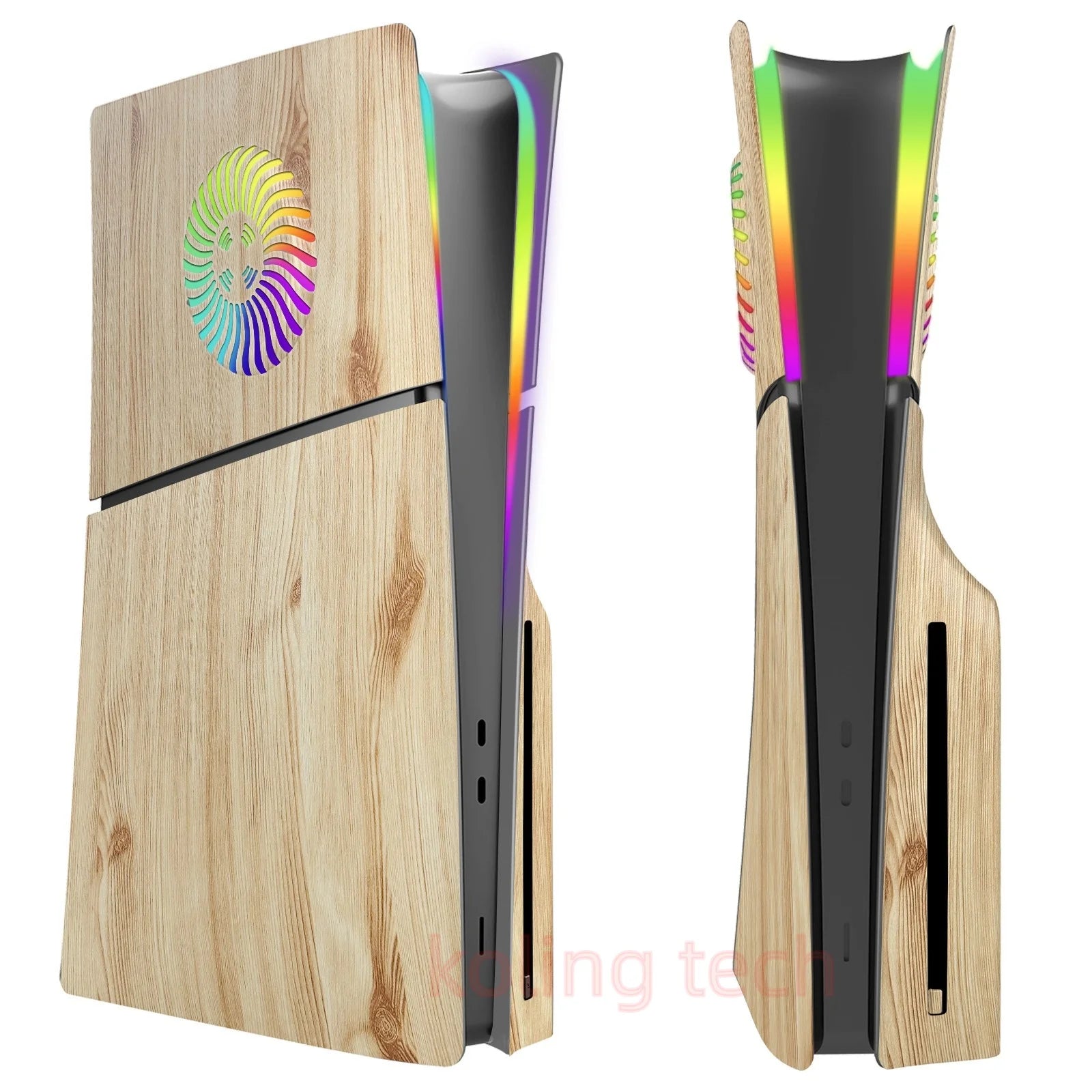 🪵 Capa Premium Efeito Madeira para PS5 Slim Disc Edition