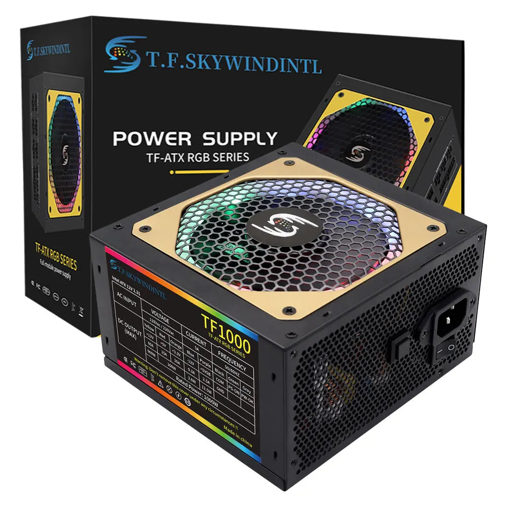 ⚡💻 Fonte de Alimentação T.F.SKYWINDINTL TF1000 – 1000W Full Modular 80 Plus Gold 💻⚡