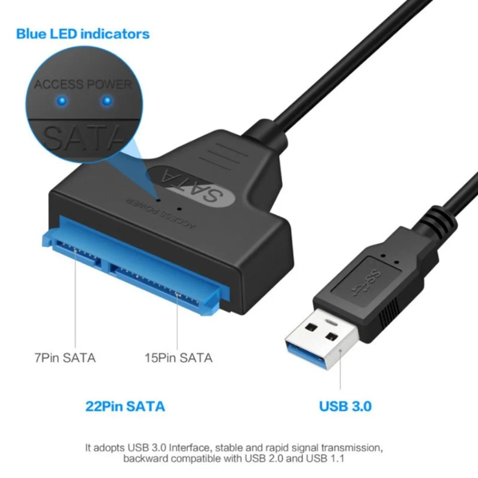 SATA TO USB 3.0 ADAPTER – TRANSFORME SEU HDD OU SSD EM HD EXTERNO EM SEGUNDOS!
