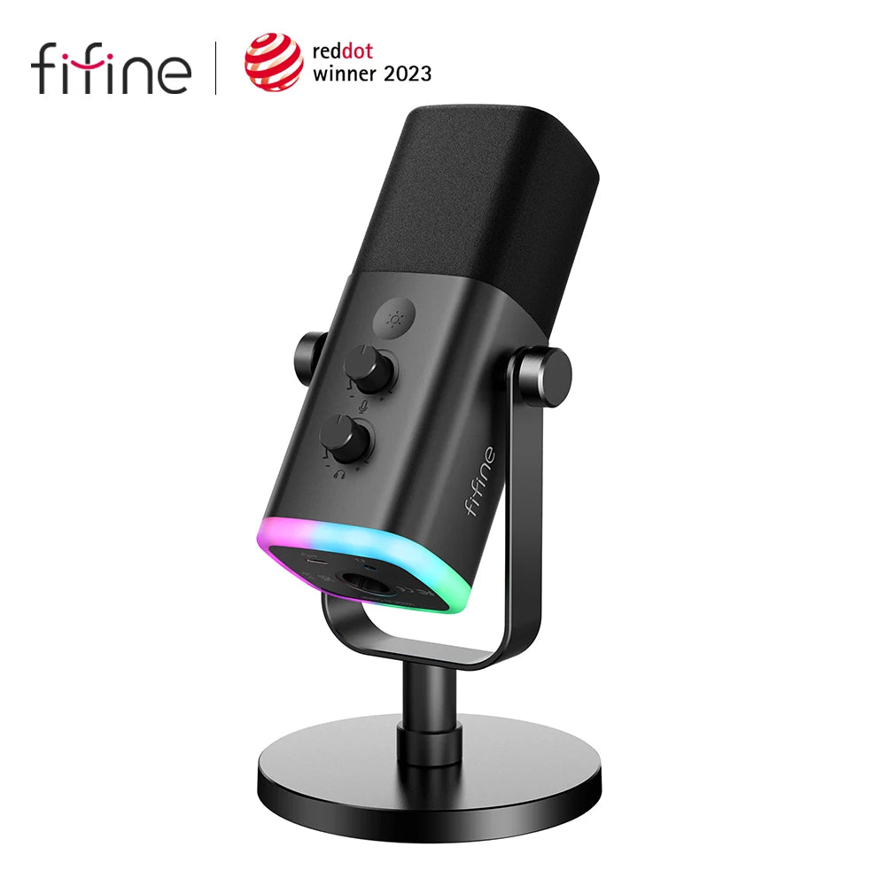 🎙️ FIFINE AM8 Dynamic Microphone – Som Profissional para Jogos, Streaming e Estúdio