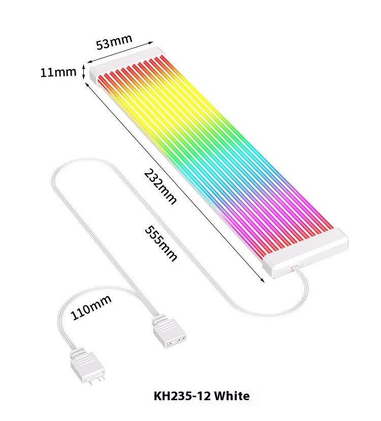 Cabo de Extensão de Energia com Iluminação A-RGB TEUCER 5V 3Pin