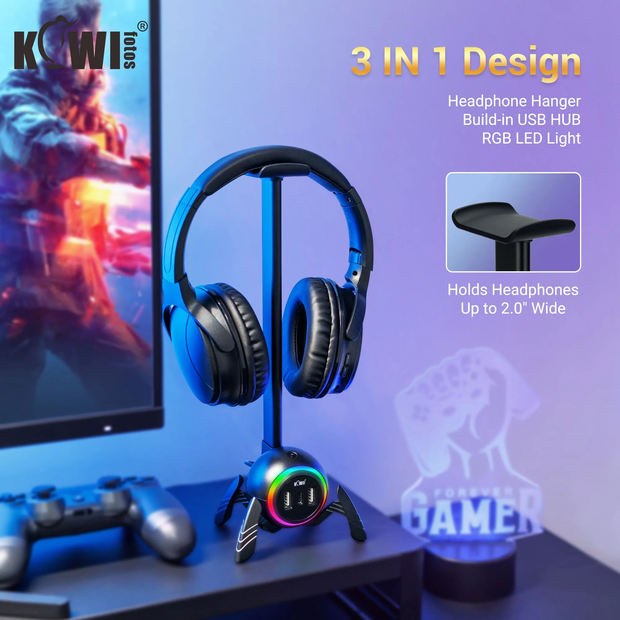 🎧🕷️ Suporte para Headset Spider RGB – Transforme sua Mesa Gamer em um Show de Luzes! 🕷️🎧