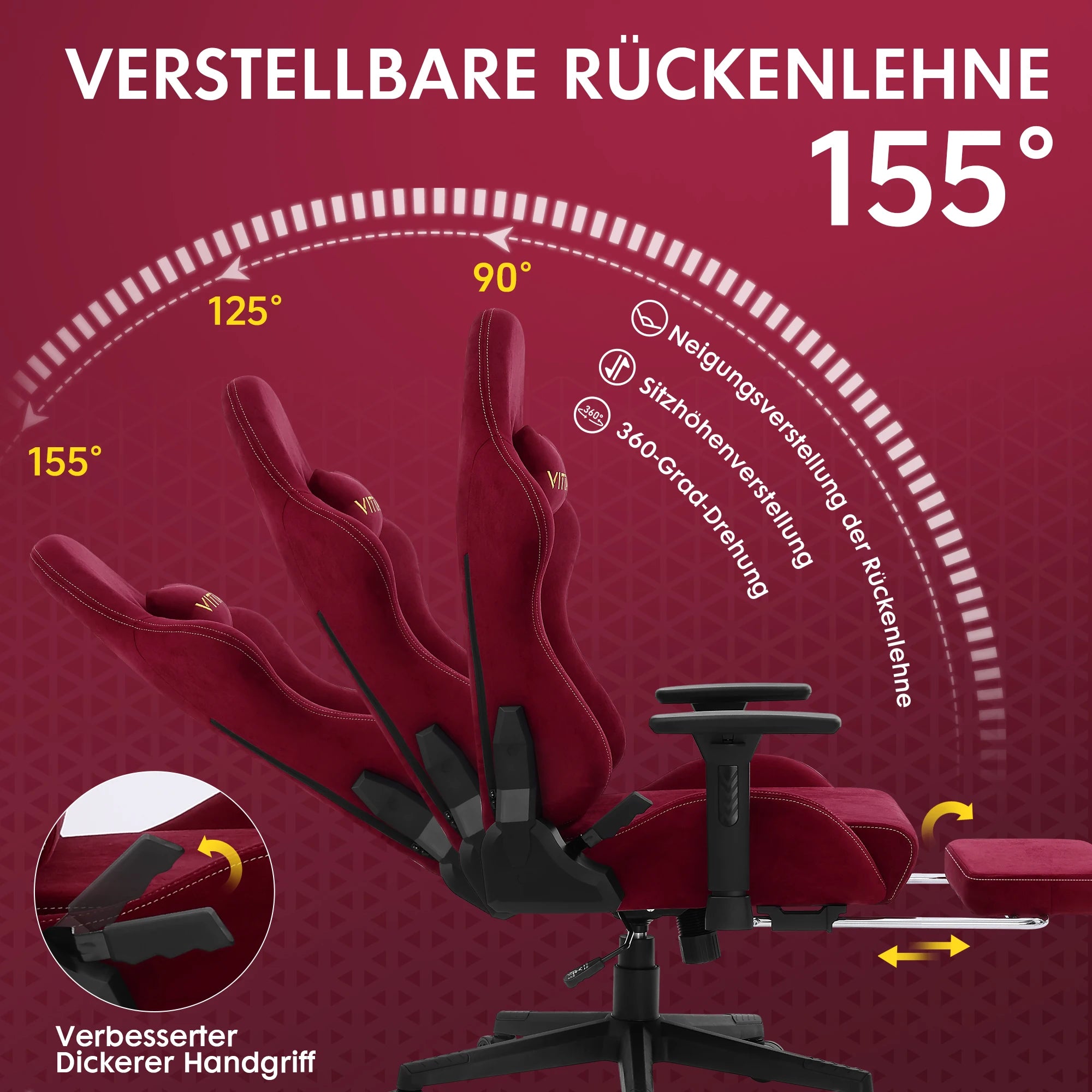 🕹️ Ergonomic Red Gaming Chair – Conforto, Estilo e Desempenho em Cada Partida