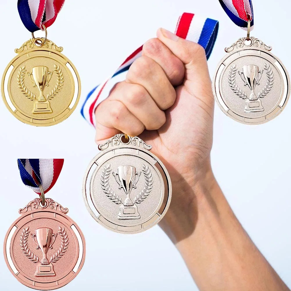 Medalha de Ouro, Prata e Bronze com Fita de Pescoço