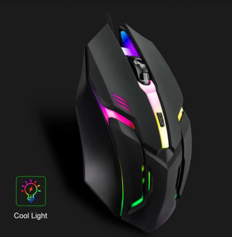 🖱️ SMAILWOLF 2025 Ergonomic Gaming Mouse – RGB Backlit 4-Button 🌈🎮💻