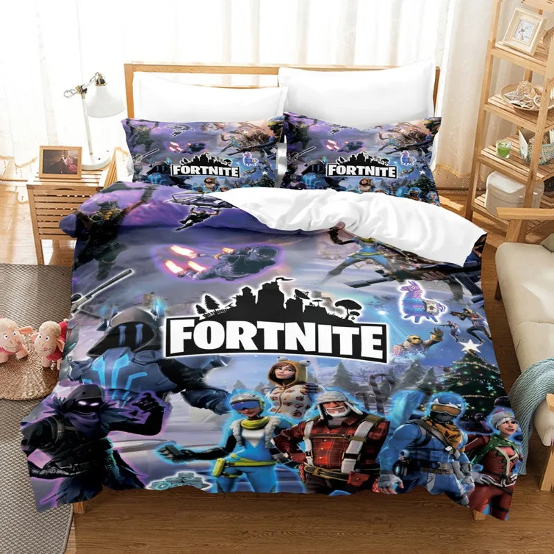 🎮🛏️ Fortnite Bedding Suit – Transforme o Quarto em um Campo de Batalha Épico! 🛏️🎮