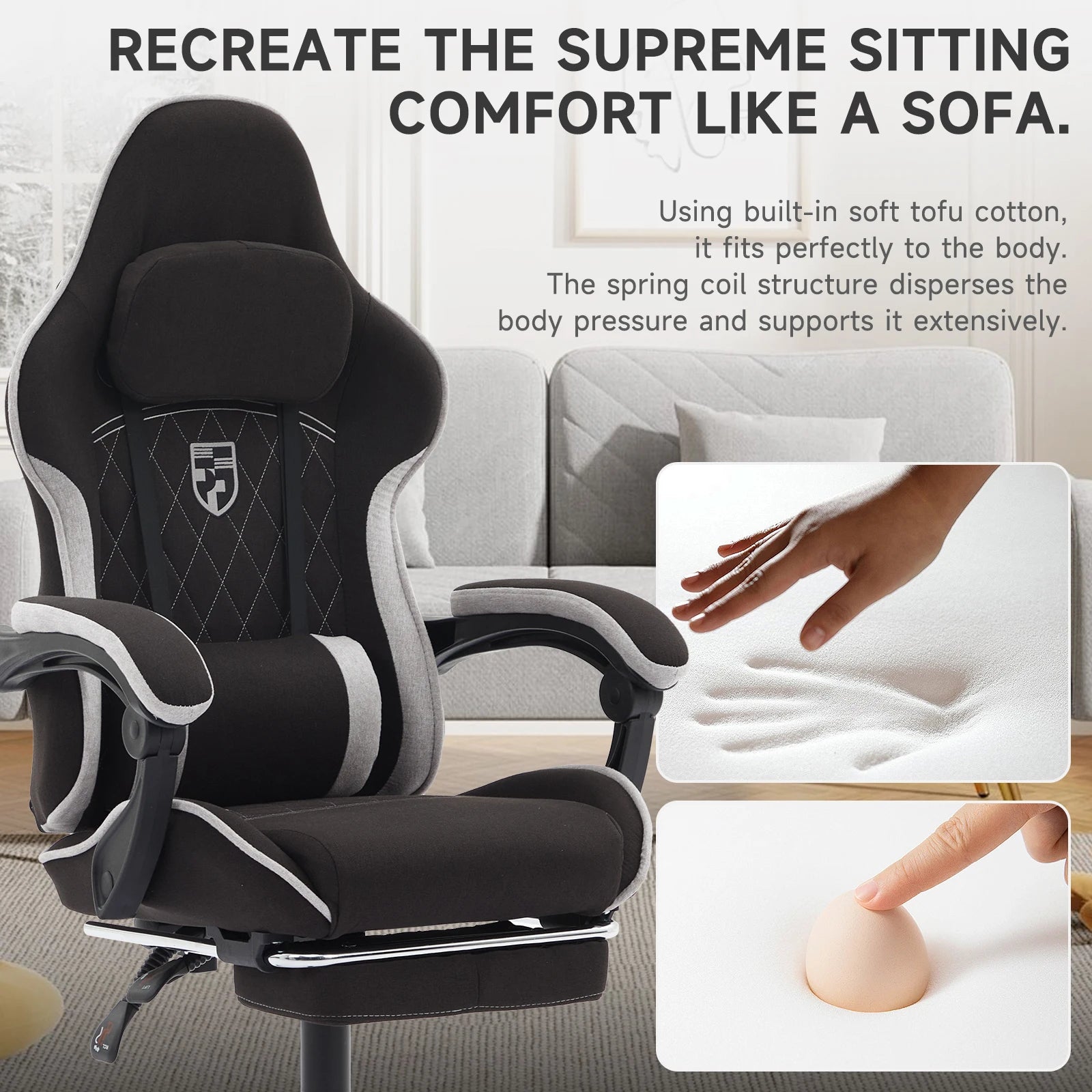 Gaming Chair Ergonômica com Apoio para os Pés