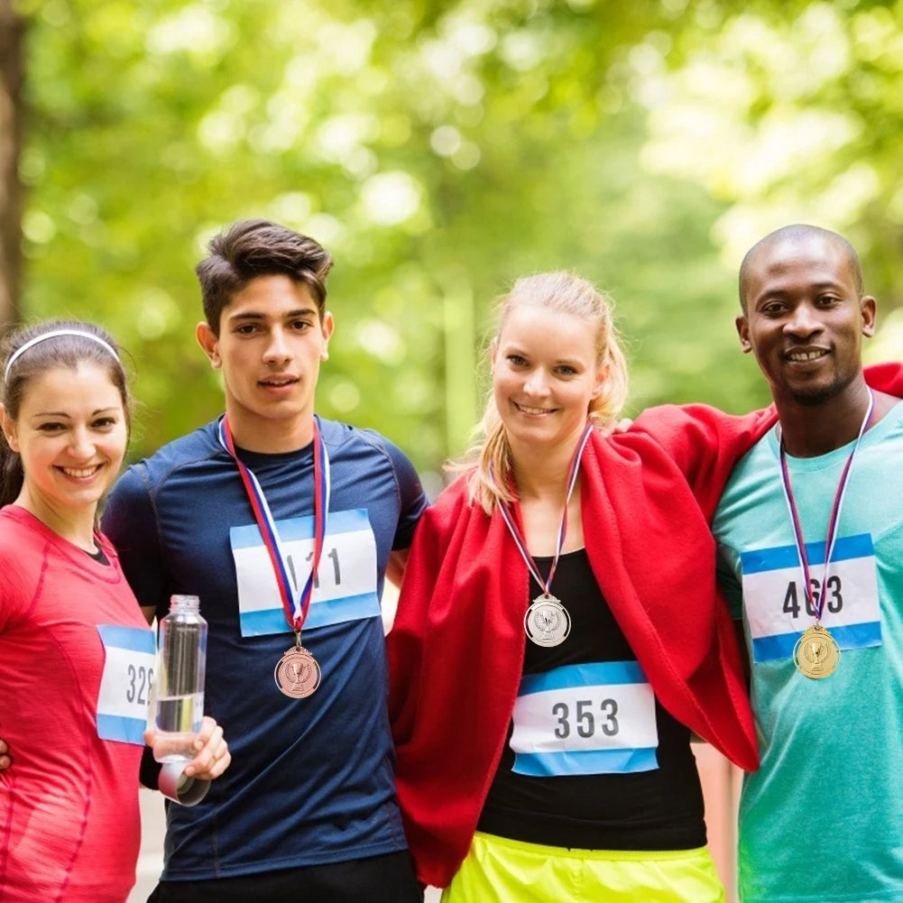 Medalha de Ouro, Prata e Bronze com Fita de Pescoço