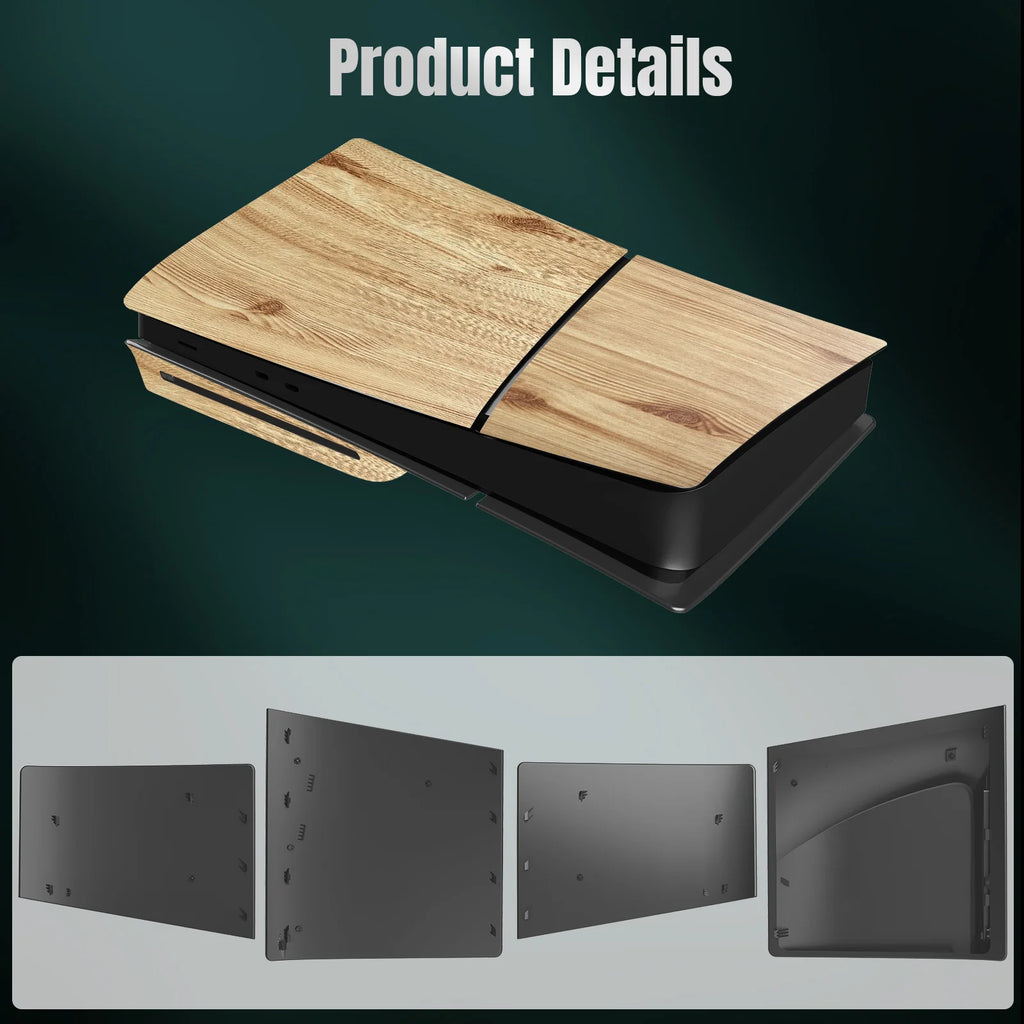 🪵 Capa Premium Efeito Madeira para PS5 Slim Disc Edition