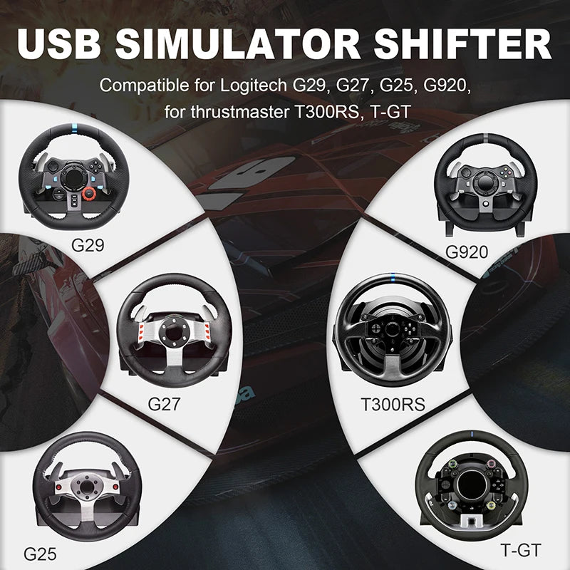 H Gear Shifter USB para Simulação