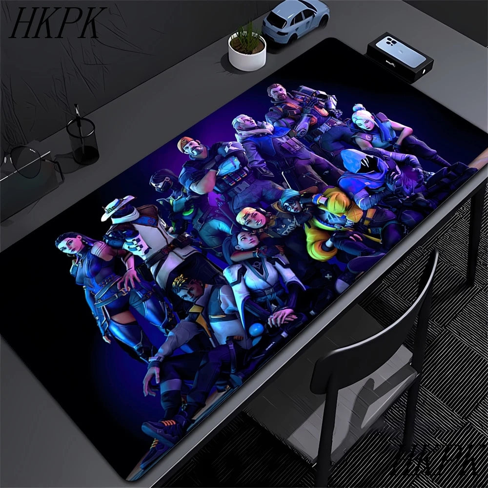 Mouse Pad Gamer Valorant XXL 90x40cm | Tapete Gaming Extended com Bordas Costuradas | Base Borracha Natural Antiderrapante | Superfície HD Impermeável | Compatível Óptico e Laser | Teclado e Mouse