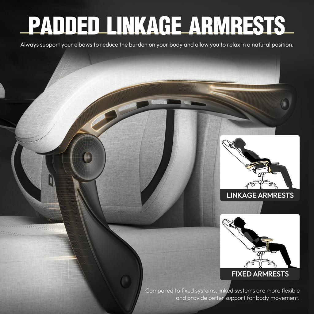 🪑Cadeira Gamer Ergonômica GOOSEA com Apoio para os Pés – Reclinável, Design Racing, Suporte Lombar e Cabeça Ajustável, Capacidade 136 kg