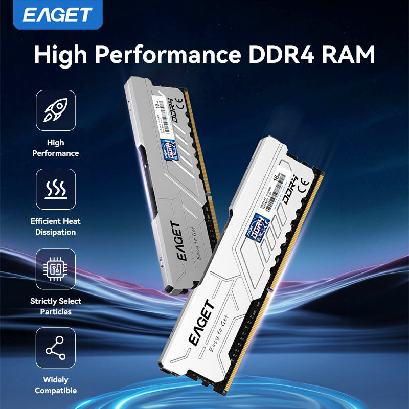 🔥 EAGET DDR4 16GB 3200MHz Gaming RAM – Desempenho, Estabilidade e Estilo em Cada Jogada! 💻⚡