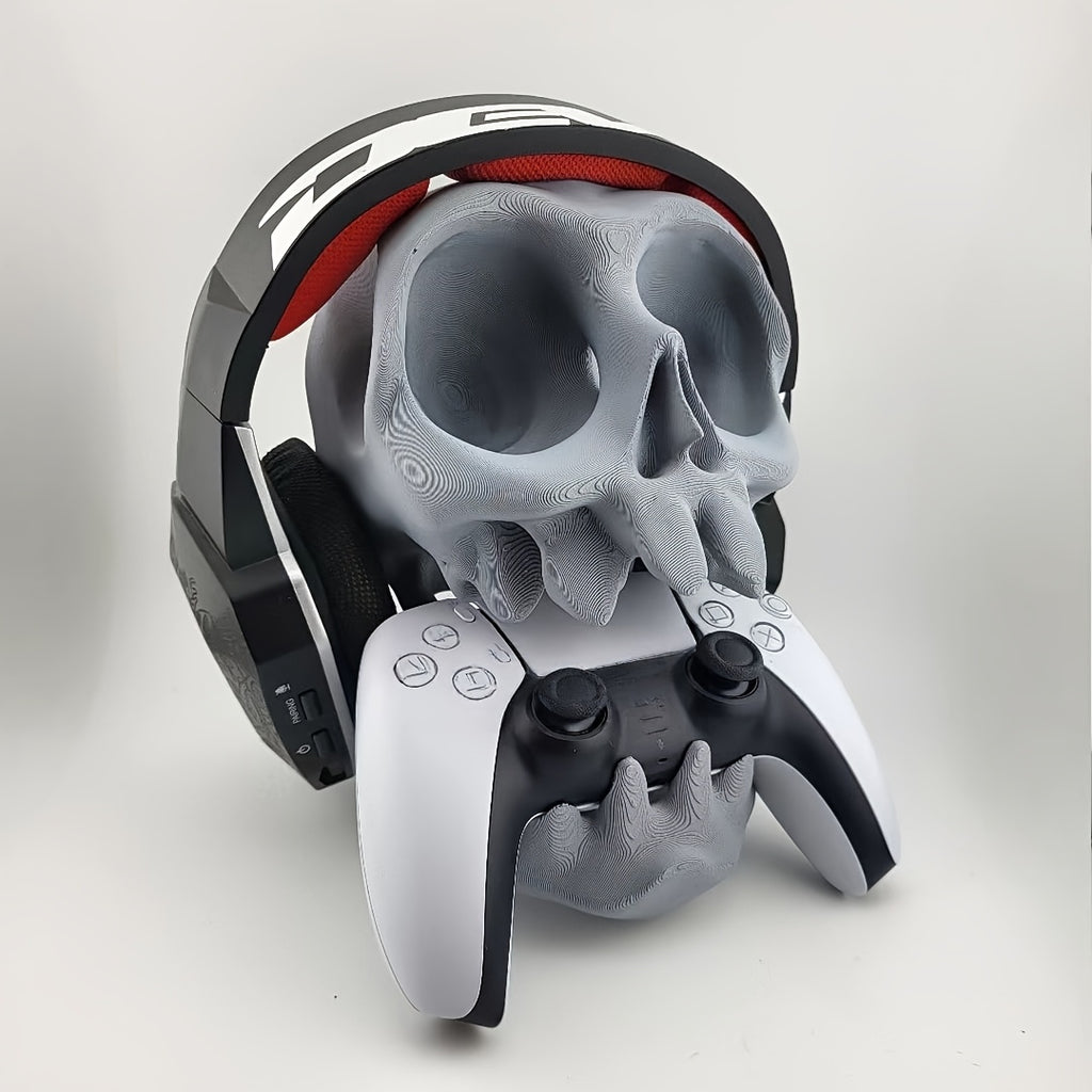 Suporte Caveira Gaming para Headset e Comandos PS5/PS4