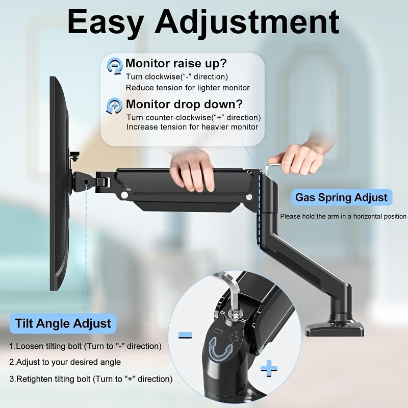 🖥️ Suporte Articulado com Mola a Gás – Alumínio Premium | Ajuste Livre e Estabilidade Total! 💪