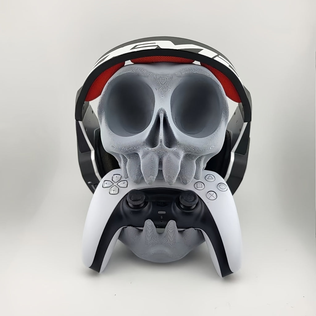 Suporte Caveira Gaming para Headset e Comandos PS5/PS4