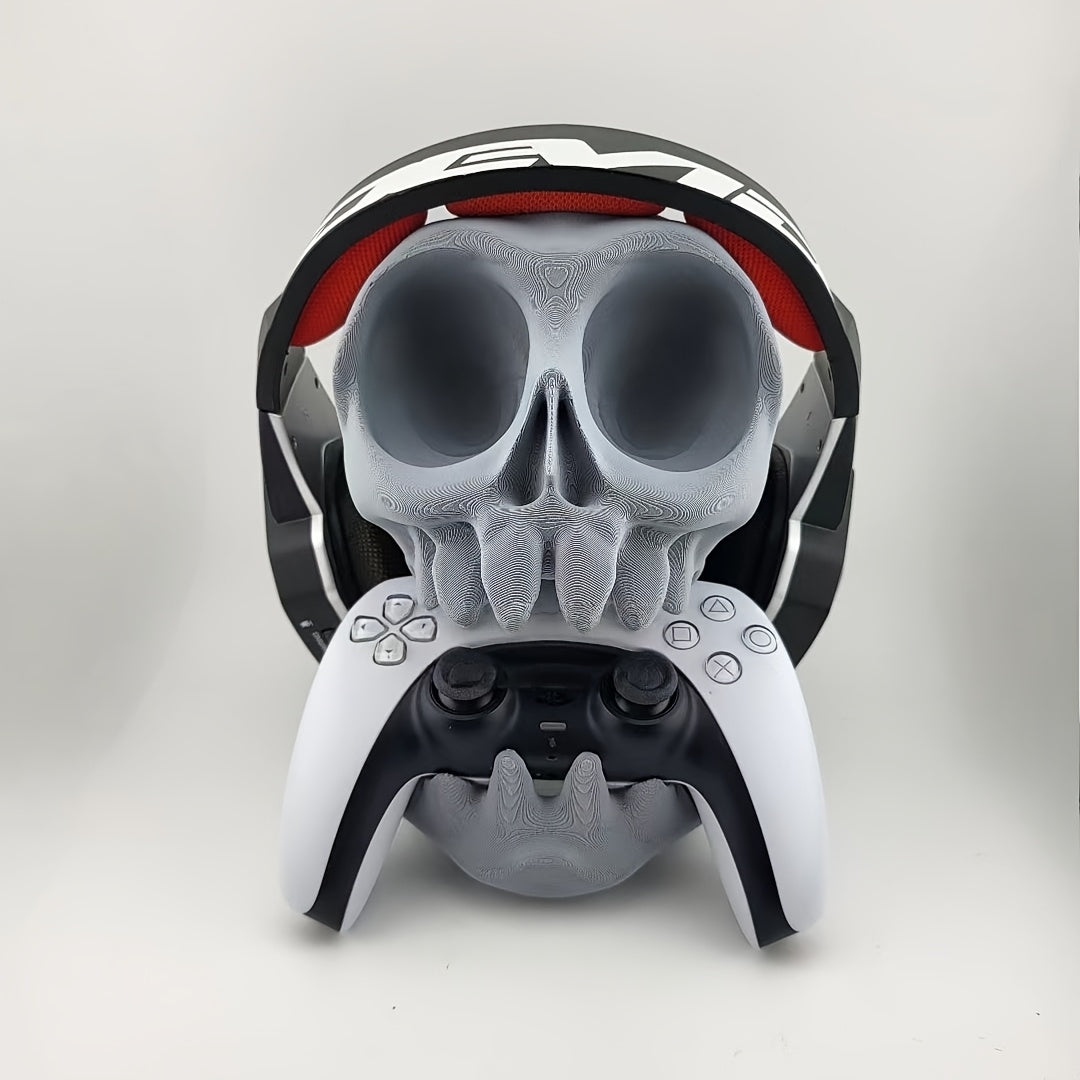 Suporte Caveira Gaming para Headset e Comandos PS5/PS4