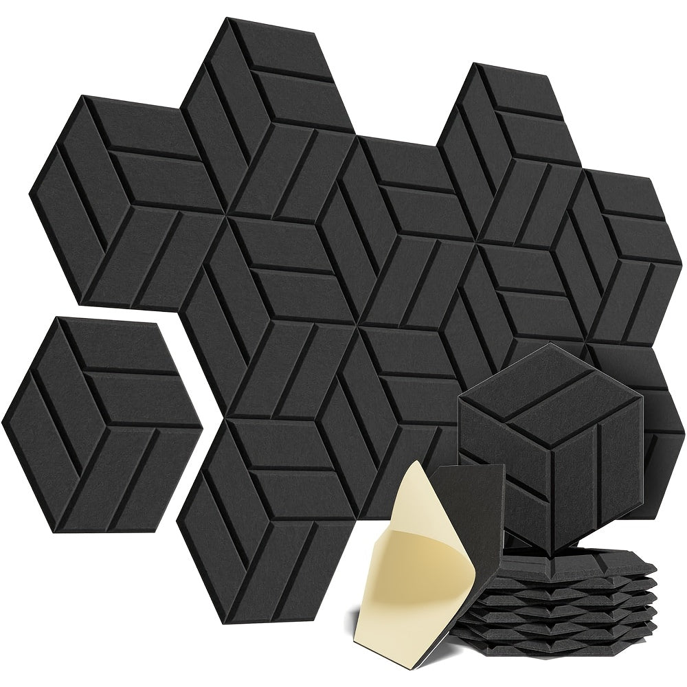 High-Density Self-Adhesive Acoustic Panels (12 pieces)