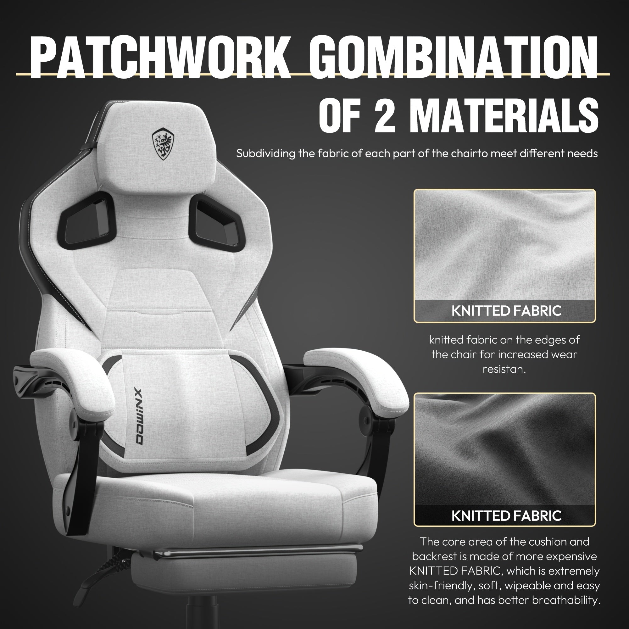 🪑Cadeira Gamer Ergonômica GOOSEA com Apoio para os Pés – Reclinável, Design Racing, Suporte Lombar e Cabeça Ajustável, Capacidade 136 kg