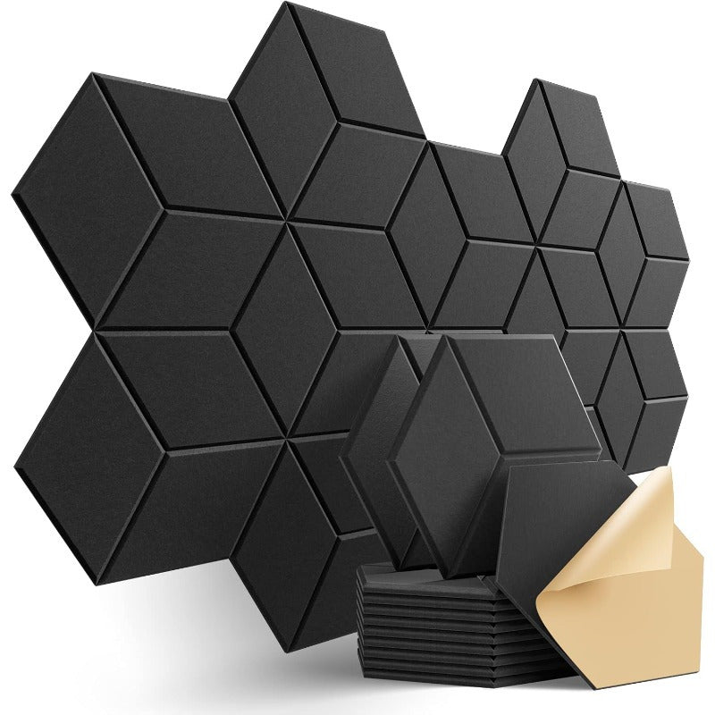 High-Density Self-Adhesive Acoustic Panels (12 pieces)